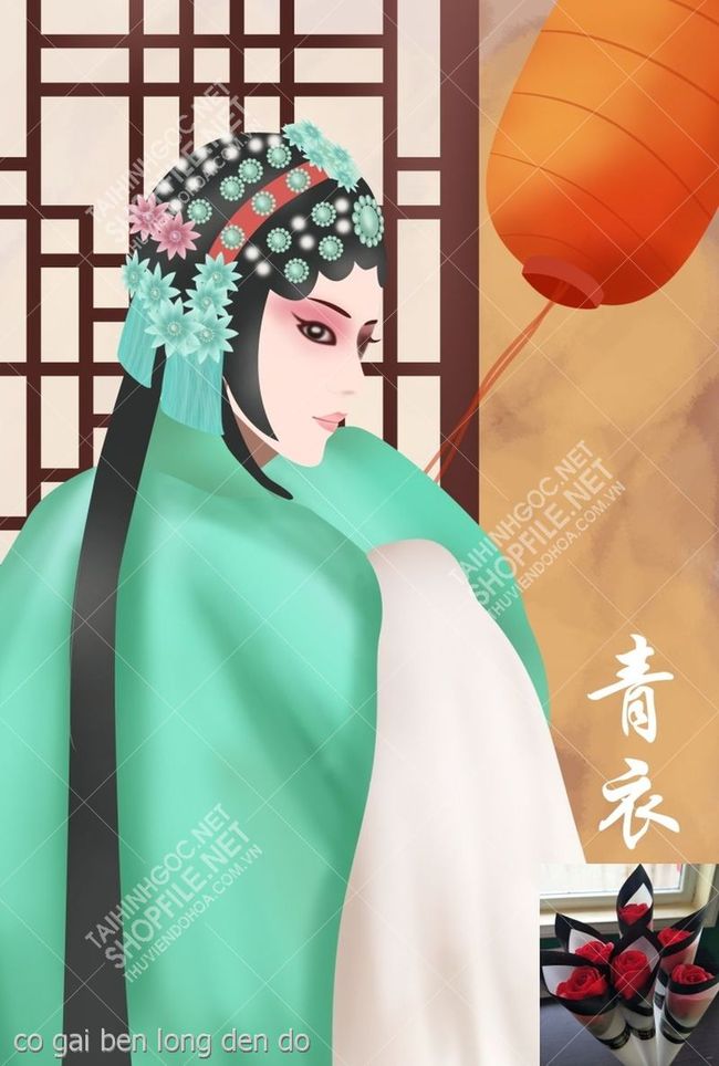 co gai ben long den do